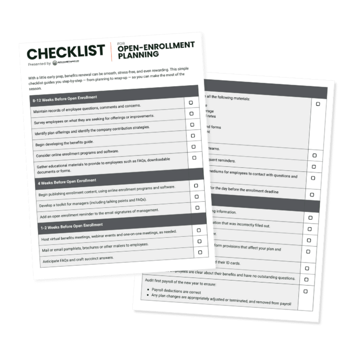 Employee Benefits Open Enrollment Checklist